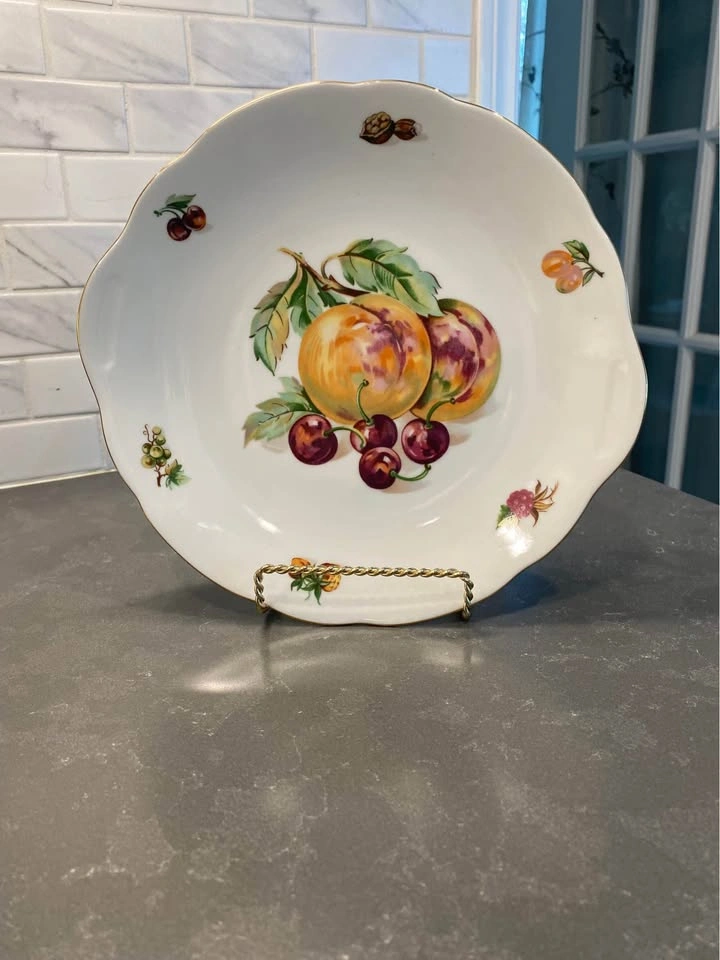 Vintage MZ Czechoslovakian Fruit Motif Porcelain Plate - photo 3