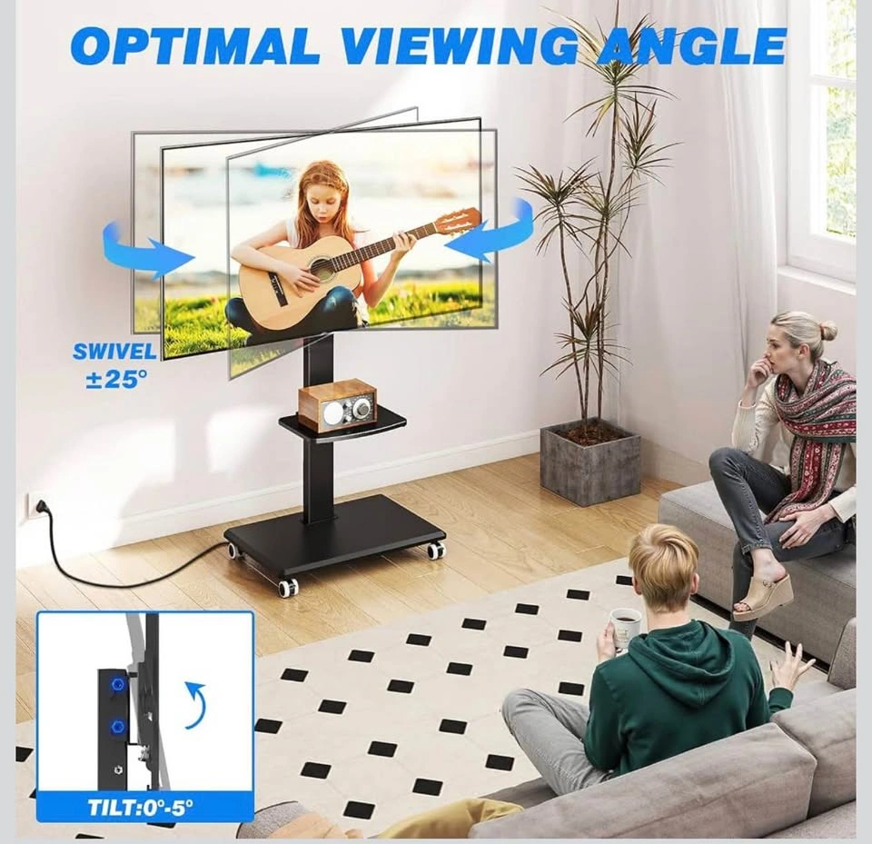 Mobile TV Stand 32-75” with Power Outlet and Shelf - photo 3