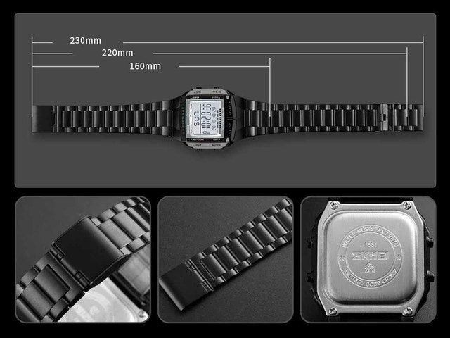 Digital Watch, Dual time zone, Timer, 5 alarms - photo 3