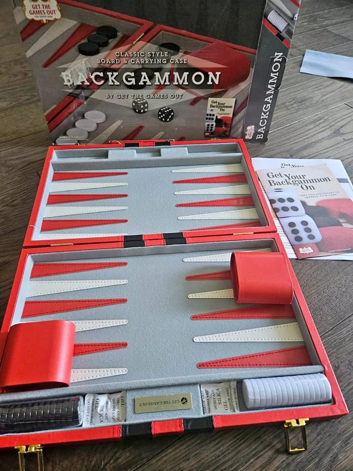 Premium Backgammon whole set in leather box