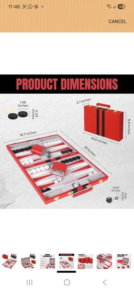 Premium Backgammon whole set in leather box - photo 5