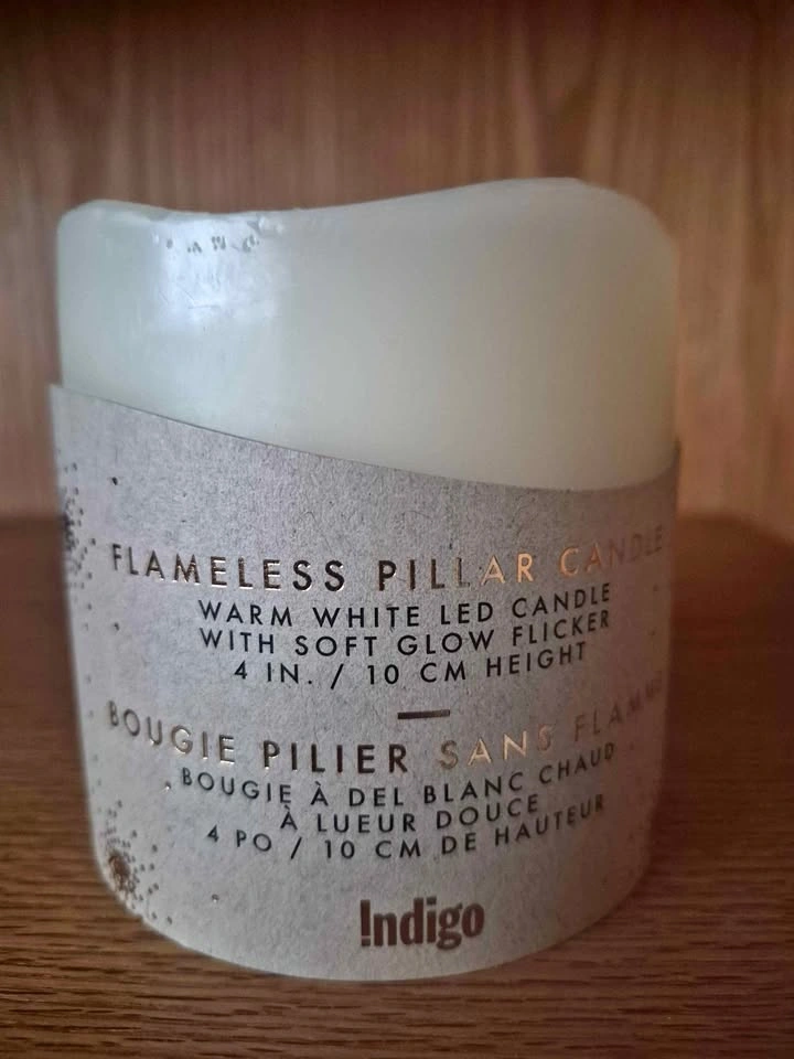 INDIGO FLAMELESS PILLAR CANDLE