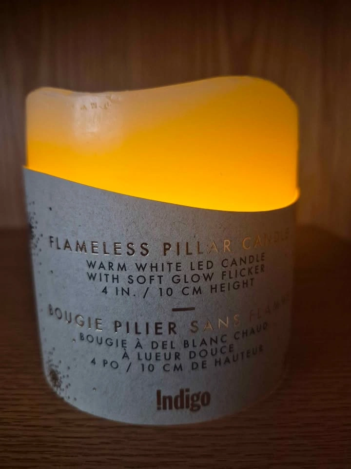 INDIGO FLAMELESS PILLAR CANDLE - photo 2