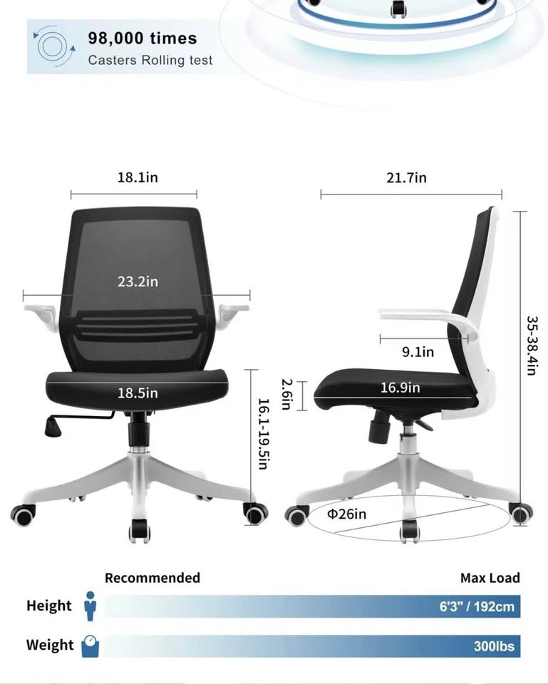 Ergonomic Office Chair with Flip-Up Armrests - photo 3