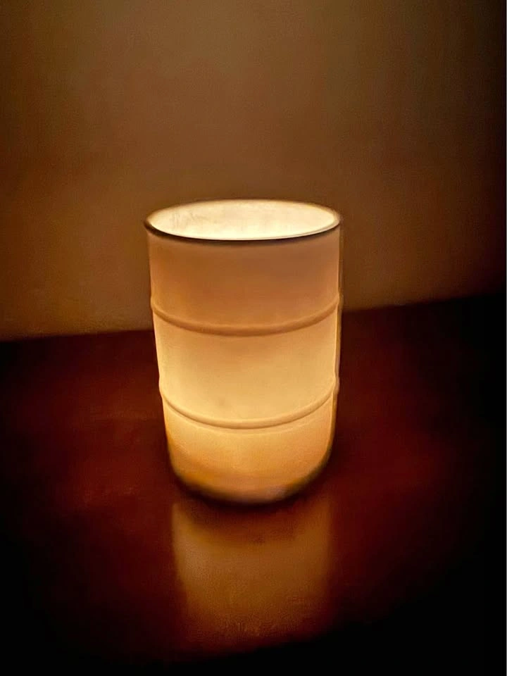 Ceramic oil drum candle holders