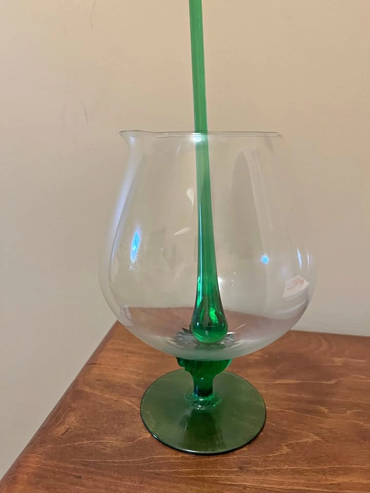 Vintage glass cocktail pitcher