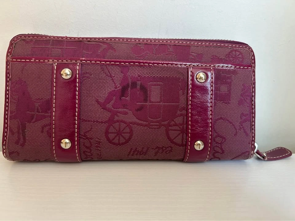 Coach Horse and Carriage Plum Burgundy Wallet - photo 5