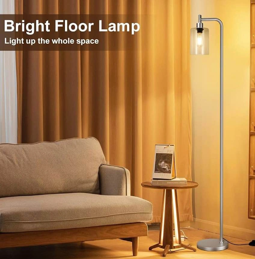 Industrial Floor Lamp - Glass Shade, Foot Pedal Switch - photo 5
