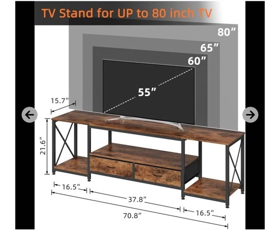 Industrial TV Stand for TVs up to 80 Inches - photo 2