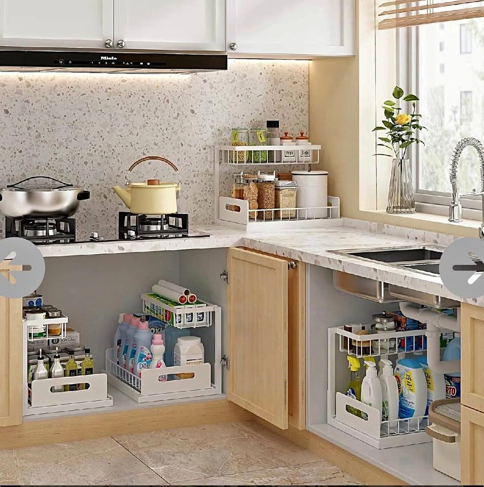 2-Tier Under Sink Organizer with Sliding Drawer