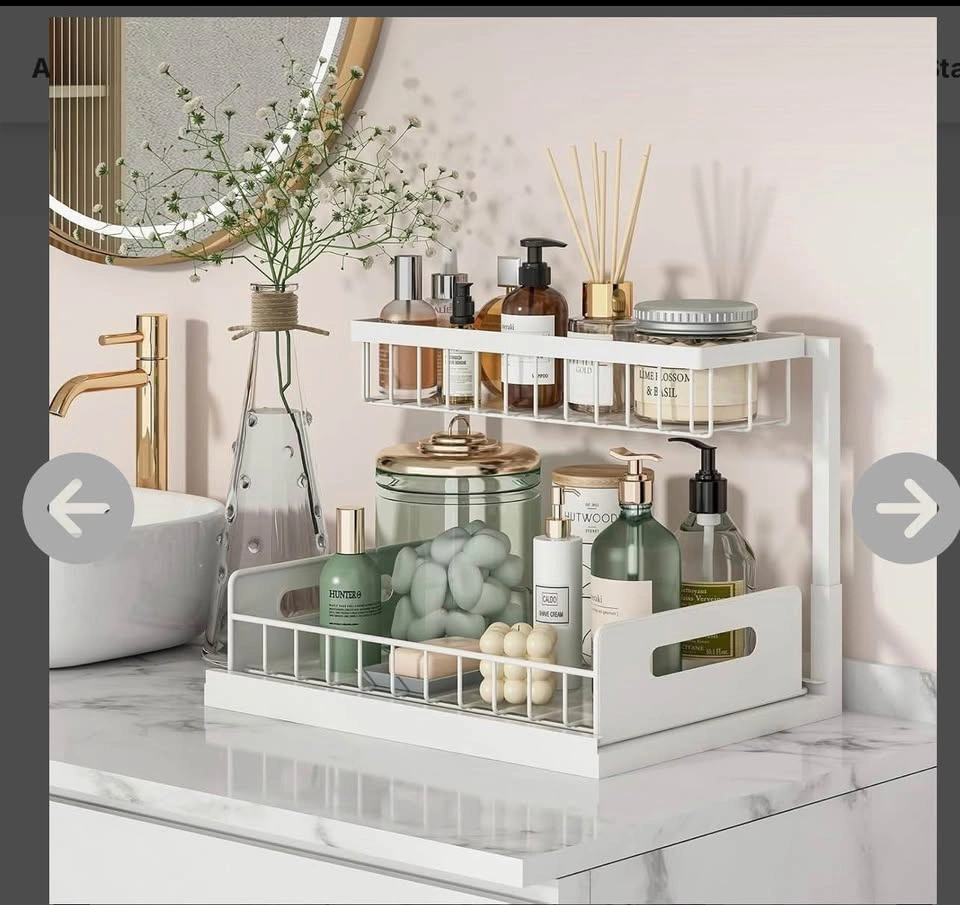 2-Tier Under Sink Organizer with Sliding Drawer - photo 2
