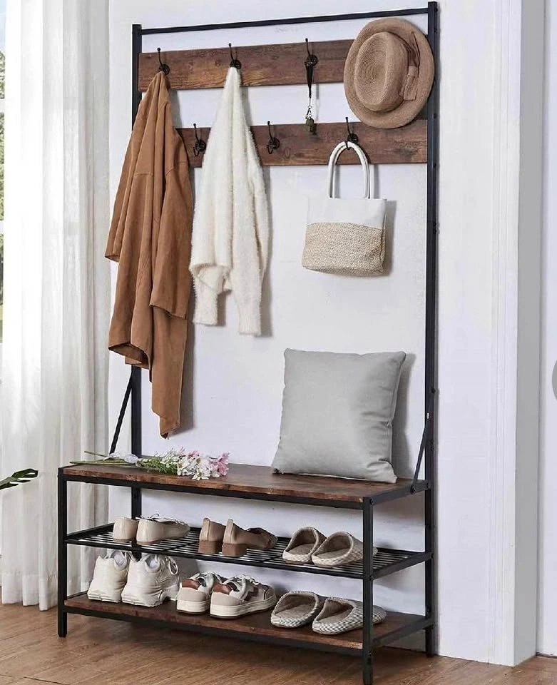 Industrial Coat Rack Hall Tree SKU EZ301HT-3BN