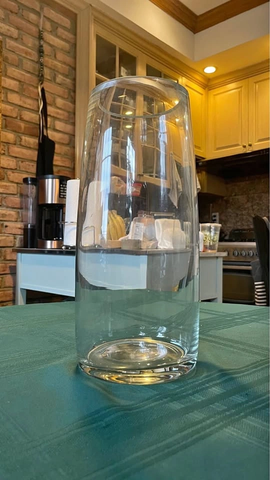 Tall Clear Glass Cylinder Vase