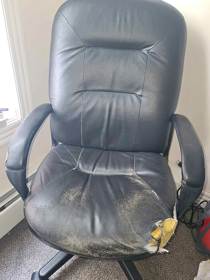 Black Faux Leather Office Chair