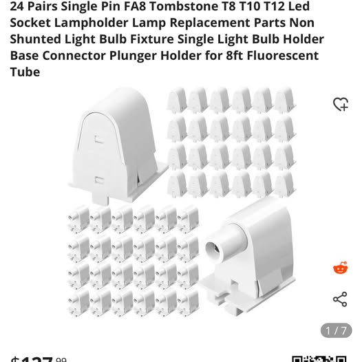 Single Pin FA8 Tombstone T8 T10 T12 Led Socket Lampholder - photo 2