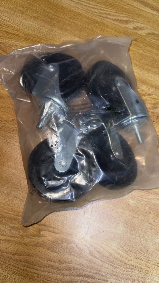 4" replacement wheels for chrome shelving