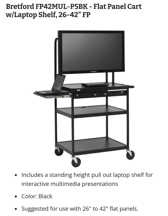 Bretford FP42MUL-P5BK Flat Panel Cart