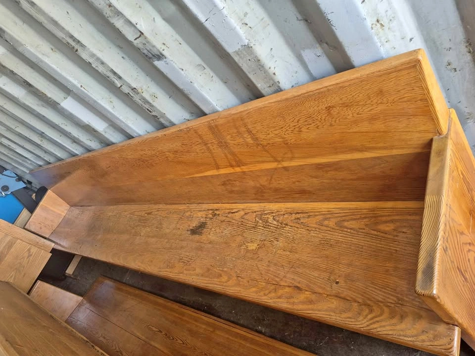 Vintage Wooden Church Pews