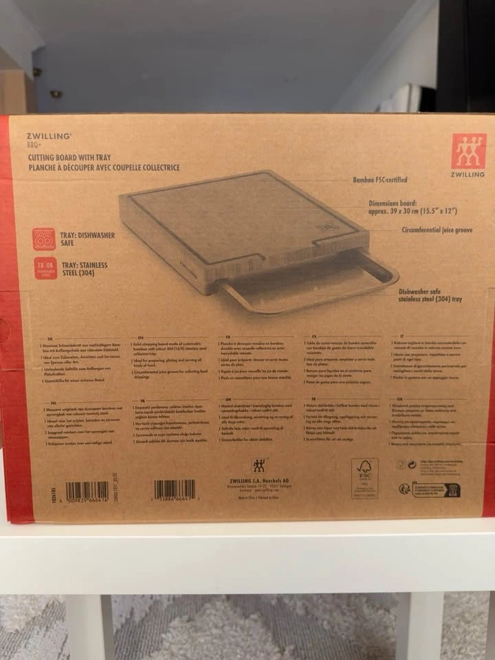 Brand New ZWILLING BBQ+ Bamboo Cutting Board with Stainless Stee - photo 2