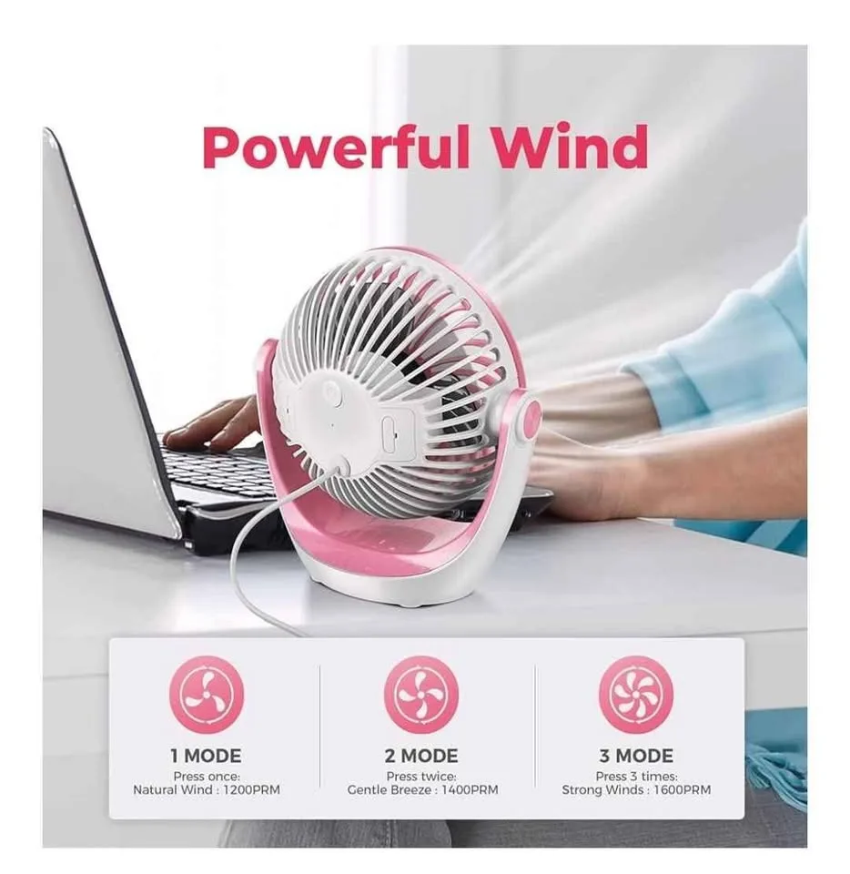 Desk Fan Table Fan 5'' with Strong Airflow image indicator(5)