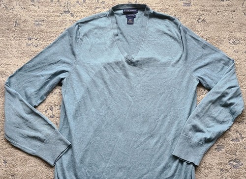 Banana Republic Men Blue Green Silk Cashmere Sweater Size L