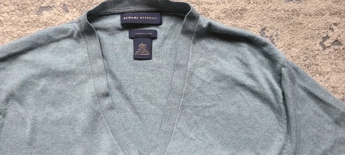Banana Republic Men Blue Green Silk Cashmere Sweater Size L - photo 3
