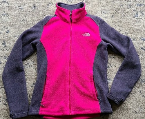 The North Face Woman Pink Gray Fleece Zip Up Sweater SZ S