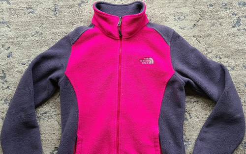 The North Face Woman Pink Gray Fleece Zip Up Sweater SZ S - photo 2