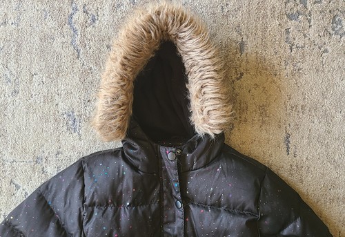 EDDIE BAUER Black Goose Down Hooded Puffer Coat 5/6 - photo 3