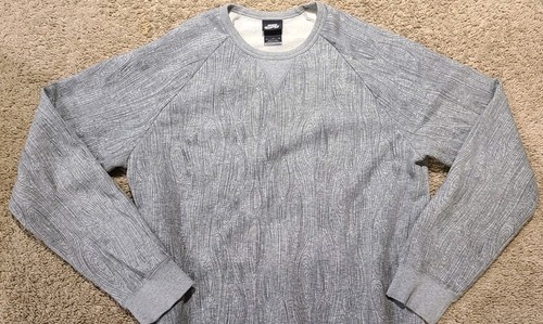 NIKE SB Men's Gray Cotton Sweatshirt in Wood Pattern Size XL