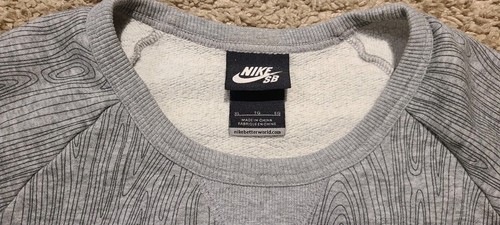 NIKE SB Men's Gray Cotton Sweatshirt in Wood Pattern Size XL - photo 4