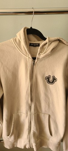True Religion Cream Tan Full Zip Hoodie SZ M - photo 2