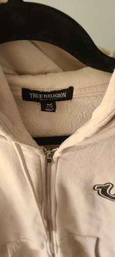 True Religion Cream Tan Full Zip Hoodie SZ M - photo 3