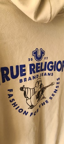True Religion Cream Tan Full Zip Hoodie SZ M - photo 5