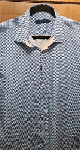 Stone Rose Men Blue Circle Pattern Short Sleeve Shirt SZ XL - photo 2