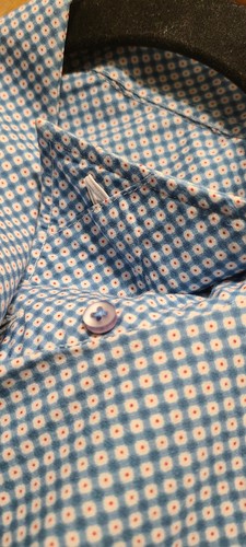 Stone Rose Men Blue Circle Pattern Short Sleeve Shirt SZ XL - photo 4