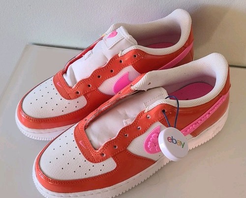 Nike Air Force 1 Valentine's Day White and Pink hearts Big Kids