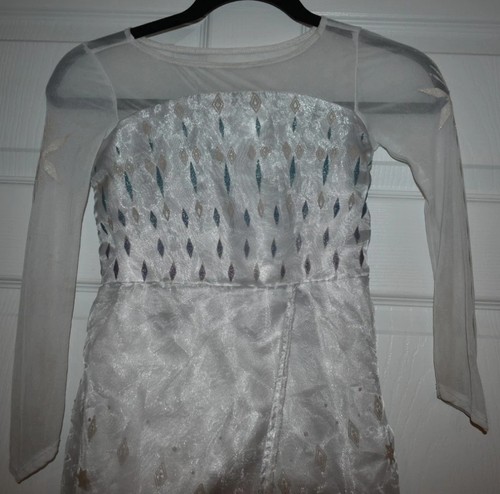 Disney Frozen Girls White Dress SZ 5