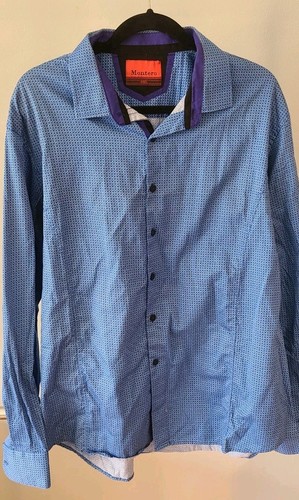 Montero West Blue Cowboy Long Sleeve Shirt Size 4XL