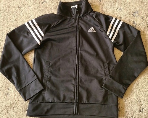 Adidas Girls Black Track Jacket SZ 10