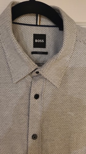 Hugo Boss Gray Cotton Collared Long Sleeves Button-Up Shirt XL