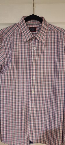 Untuckit Men Blue Red Plaid Long Sleeve Shirt SZ M - photo 2