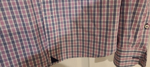Untuckit Men Blue Red Plaid Long Sleeve Shirt SZ M - photo 4