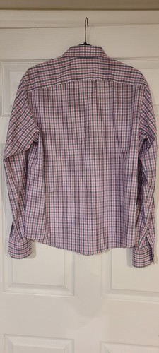 Untuckit Men Blue Red Plaid Long Sleeve Shirt SZ M - photo 5