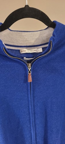 Peter Millar Mens Large Blue Full Zip Wool Sweater Vest - photo 2