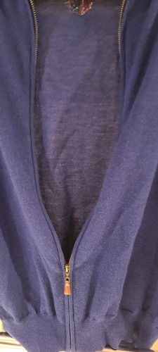 Peter Millar Mens Large Blue Full Zip Wool Sweater Vest - photo 4