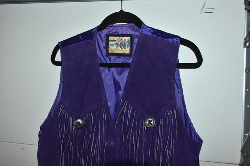 Ladies Purple Atlantic Beach Leather Button Vest SZ XL - photo 2