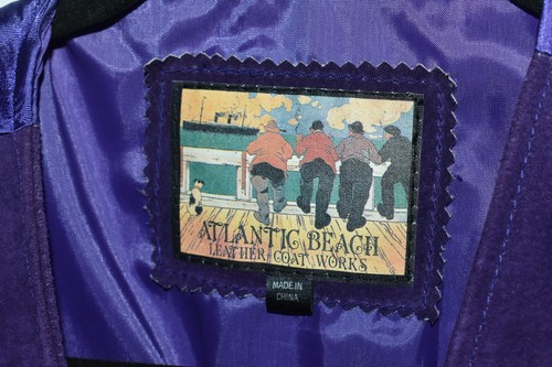 Ladies Purple Atlantic Beach Leather Button Vest SZ XL - photo 3