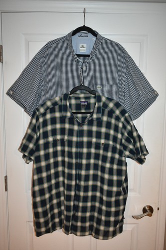 Lot 2 Lacoste Patagonia Men Navy Blue Short Sleeve Shirt SZ XXL - photo 2