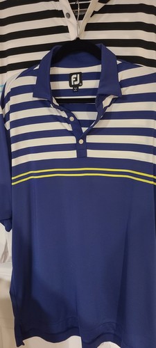 LOT 2 FootJoy Men Blue White Short Sleeve Golf Polo SZ XL - photo 2